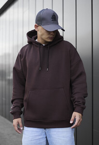 Фото - Однотонне тепле худі Staff brown oversize fleece - Men box