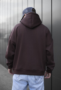 Фото - Однотонне тепле худі Staff brown oversize fleece - Men box