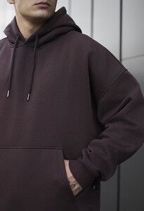 Фото - Однотонне тепле худі Staff brown oversize fleece - Men box