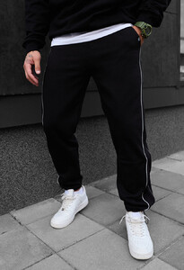 Фото - Чорні спортивки на флісі Staff trix black fleece - Men box