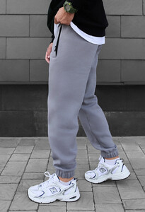 Фото - Однотонные серые штаны Staff dexo gray fleece - Men box