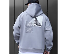 Фото - Зимнее худи в сером цвете Staff find yourself oversize fleece - Men box