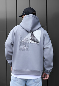 Фото - Зимнее худи в сером цвете Staff find yourself oversize fleece - Men box