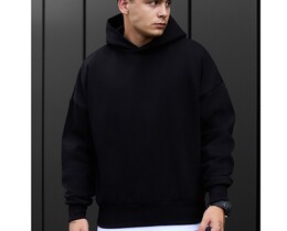 Фото - Базовое зимнее худи Staff black oversize fleece - Men box