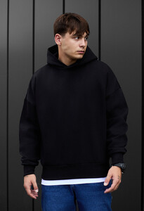 Фото - Базовое зимнее худи Staff black oversize fleece - Men box