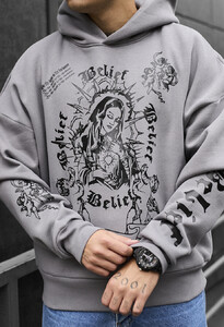 Фото - Утеплене оверсайз худі Staff belief oversize fleece - Men box