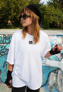 Фото - Біла футболка з лого Staff x SadSvit logo white oversize - Men box
