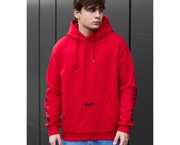 Фото - Червоне зимове худі Staff logo & tiger oversize fleece - Men box