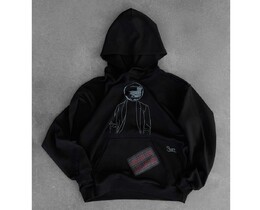 Фото - Чорне худі з принтом Персонажі Staff x SadSvit oversize - Men box