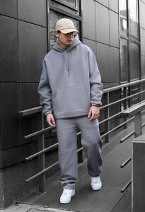 Фото - Сірий оверсайз костюм Staff blr gray oversize fleece - Men box
