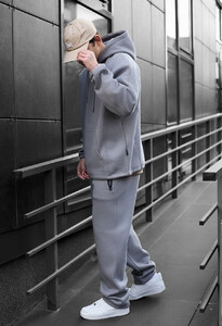Фото - Сірий оверсайз костюм Staff blr gray oversize fleece - Men box