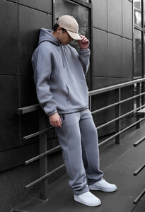 Фото - Сірий оверсайз костюм Staff blr gray oversize fleece - Men box