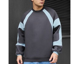 Фото - Зимний свитшот Staff gray & light blue oversize fleece - Men box