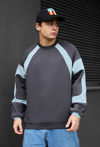 Фото - Зимний свитшот Staff gray & light blue oversize fleece - Men box