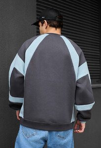 Фото - Зимний свитшот Staff gray & light blue oversize fleece - Men box