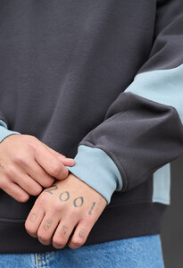 Фото - Зимний свитшот Staff gray & light blue oversize fleece - Men box
