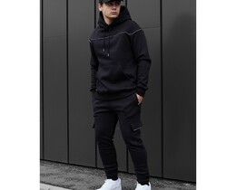 Фото - Утепленный черный костюм Staff col black cargo cant fleece - Men box