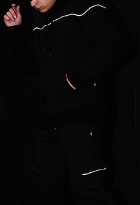 Фото - Утеплений чорний костюм Staff col black cargo cant fleece - Men box