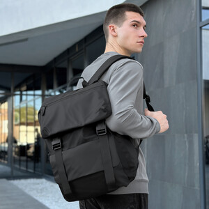Фото - Городской рюкзак Pobedov в черном цвете Jetpack - Men box