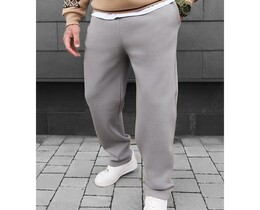 Фото - Теплые светло-серые спортивки Staff jot light gray fleece - Men box