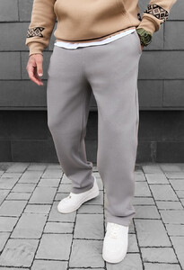 Фото - Теплые светло-серые спортивки Staff jot light gray fleece - Men box