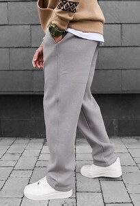 Фото - Теплые светло-серые спортивки Staff jot light gray fleece - Men box