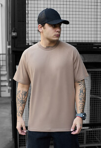 Фото - Однотонна футболка коричневого кольору Staff brown - Men box