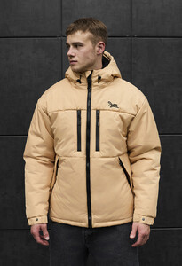 Фото - Бежева куртка на зиму Staff br beige logo - Men box