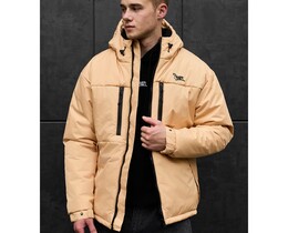 Фото - Бежевая куртка на зиму Staff br beige logo - Men box