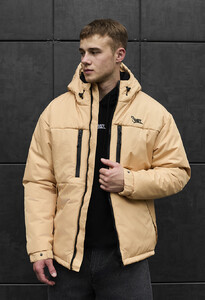 Фото - Бежева куртка на зиму Staff br beige logo - Men box