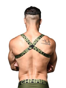 Фото - Мужской топ-сбруя с карманом цвета хаки от Andrew Christian SPECIAL FORCES - Men box