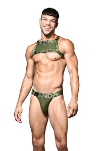 Фото - Мужской топ-сбруя с карманом цвета хаки от Andrew Christian SPECIAL FORCES - Men box