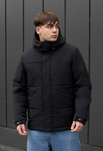 Фото - Базова чорна куртка на зиму Staff qux black - Men box
