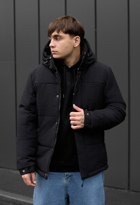 Фото - Базова чорна куртка на зиму Staff qux black - Men box