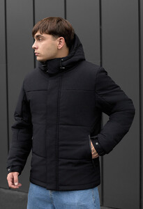 Фото - Базова чорна куртка на зиму Staff qux black - Men box