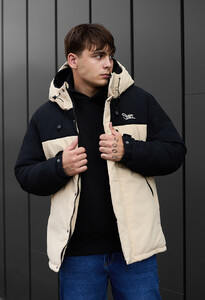 Фото - Мужская двухцветная куртка Staff pix milk & black - Men box