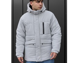 Фото - Светло-серая зимняя куртка Staff nex light gray - Men box