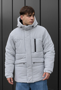 Фото - Светло-серая зимняя куртка Staff nex light gray - Men box