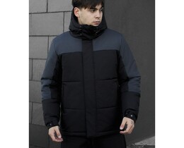 Фото - Повседневная зимняя куртка Staff qux black & gray - Men box
