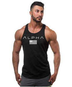 Фото - Мужская майка для занятий спортом Alpha черного цвета - Men box