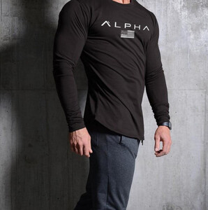 Фото - Базовий рашгард для спорту від Alpha чорного кольору - Men box