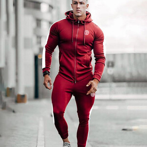 Фото - Мужской спортивный костюм от Alpha бордового цвета - Men box