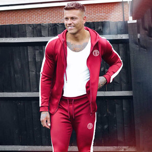 Фото - Мужской спортивный костюм от Alpha бордового цвета - Men box