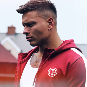 Фото - Мужской спортивный костюм от Alpha бордового цвета - Men box