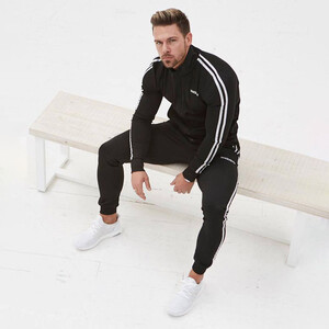 Фото - Черный спортивный костюм VQH с белыми лампасами - Men box