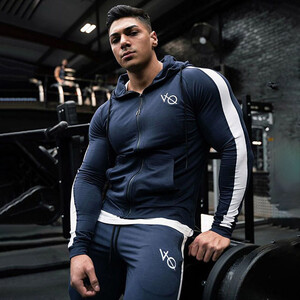 Фото - Спортивний костюм VQH (худі + штани) темно-синього кольору - Men box