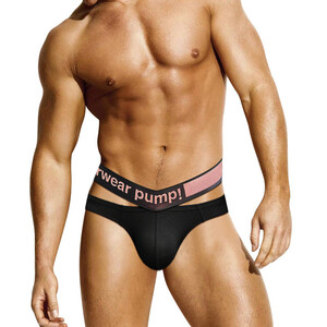 Фото - Мужские сексуальные стринги Pump черного цвета - Men box