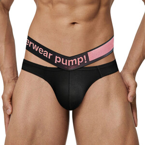 Фото - Мужские сексуальные стринги Pump черного цвета - Men box