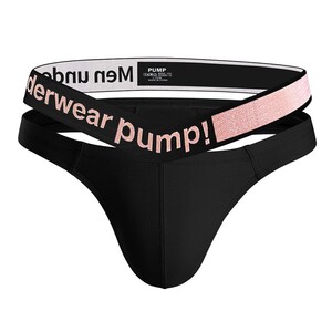 Фото - Мужские сексуальные стринги Pump черного цвета - Men box