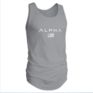 Фото - Майка для занятий спортом от бренда Alpha серого цвета - Men box
